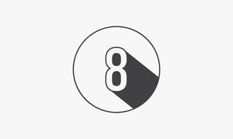 8 number circle line design flat vector. vector