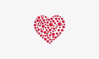 dotted heart design vector illustration. isolated on white background.