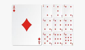 diamonds playing cards. set card game design vector. vector