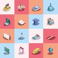 icons set school vector