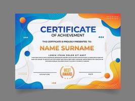Certificate Template with Modern Wave vector