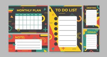 Collection Set of Fun Journal Template vector