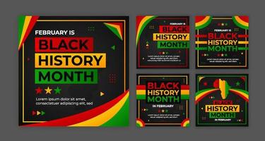 Collection Set of Social Media Black History Month
