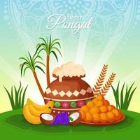 concepto pongal feliz vector