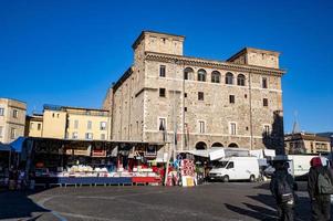 weekly market in the city of terni photo