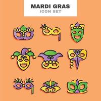 Mardi Grass Icon Set vector