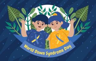 World Down Syndrome Day with Kids Background Template