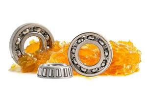 Ball bearing stainless with grease lithium machinery lubrication for automotive and industrial  isolated on white background with clipping path photo