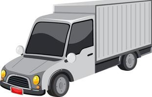 Camión de reparto gris con contenedor de envío vector