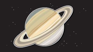 diseño en miniatura con planeta saturno en el espacio vector