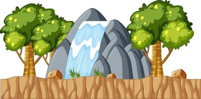 Waterfall in nature on white background vector