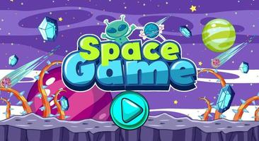 una plantilla de juego escena espacial galaxia vector