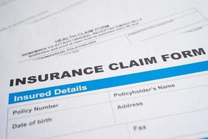 Insurance  claim accident car form, Car loan, insurance and leasing time concepts. photo