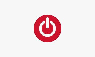 red circle power button. turn on off switch design vector illustration.