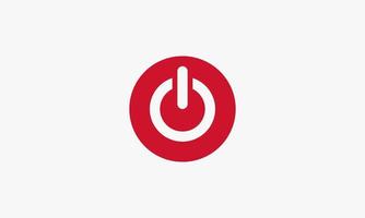 red circle power button. turn on off switch design vector illustration.