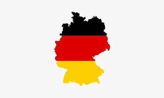 Diseño de vector de bandera de mapa de Alemania sobre fondo blanco