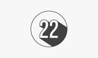 22 number circle line design flat vector. vector