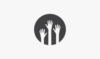 hand raise on circle. creative icon vector illustration.