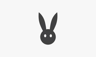 rabbit head icon. vector illustration. isolated on white background.