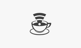 coffee wifi. cup with signal design concept. vector illustration. creative icon.