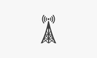 signal transmitter tower icon. isolated on white background. vector illustration.