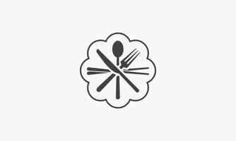 crossed silverware icon. chopsticks spoon fork knife design flat vector. vector