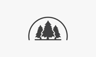 curved line with pine tree icon logo design vector. vector