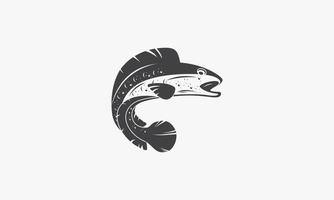 Logotipo de channa snakehead fish aislado sobre fondo blanco. vector