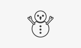 line icon snowman. vector illustration. isolated on white background.