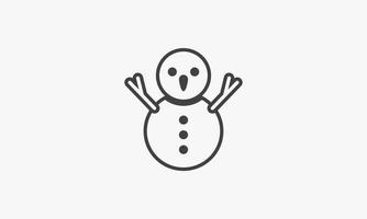 line icon snowman. vector illustration. isolated on white background.