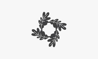 spin oak leaf icon logo concept on white background. vector