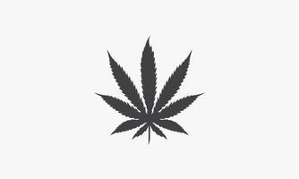 Ilustración de vector de cannabis sobre fondo blanco. icono creativo.