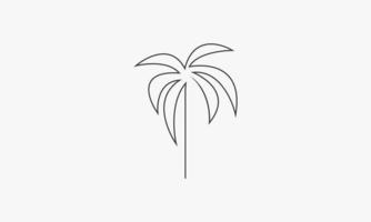 icono de palmera de línea aislado sobre fondo blanco. vector