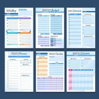 Blue Modern Clean Business Project Plan Journal Template vector