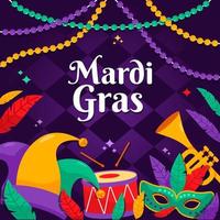 multitud y festivo en el carnaval de mardi gras vector