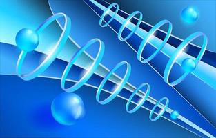 3D Ring Ball Abstract Blue Line vector