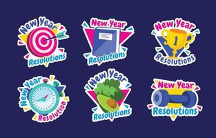 New Year Resolution Sticker vector