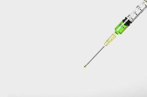 Jeringa de vacuna antivirus para fondo de concepto de medicina foto