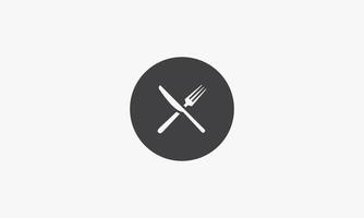 circle icon fork knife. design flat vector. vector