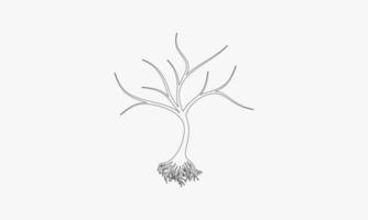 line icon tree dry isolated on white background. vector