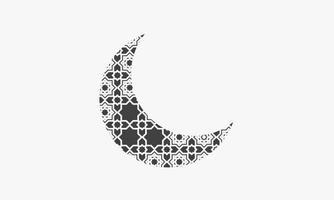 abstract icon pattern crescent moon islamic ornament isolated on white background. vector