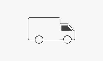 line icon truck isolated on white background. vector