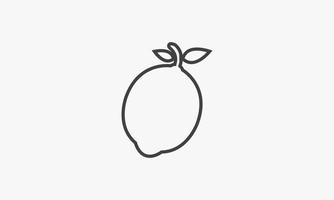 icono de línea fruta de limón aislado sobre fondo blanco. vector