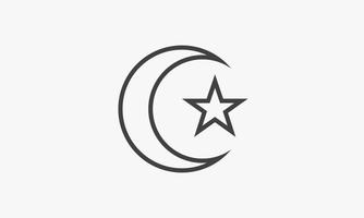 line icon islamic symbol isolated on white background. vector
