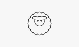 line icon abstract sheep isolated on white background.