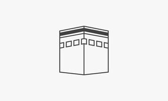 line icon kaaba isolated on white background. vector