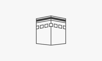 line icon kaaba isolated on white background. vector