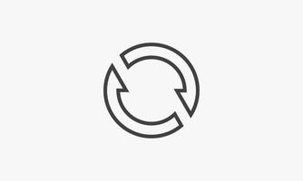 line icon sync recycle isolated on white background. vector