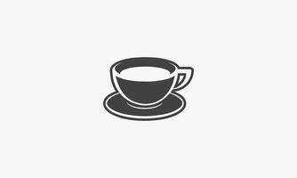 icono de taza de café en bcakground blanco. vector