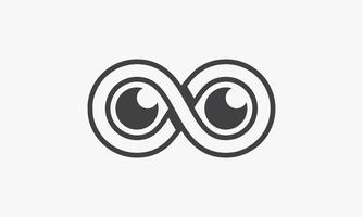 line icon eye infinity isolated on white background. vector